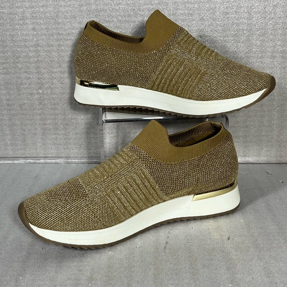 Kenneth Cole Reaction Women's Gold Sparkle Cameron Knit Sneaker Size 8M/EU39 - Picture 1 of 8